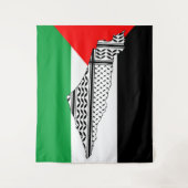Palästinensische Flagge und Karte mit Keffiyeh-Mus Wandteppich (Vorderseite)