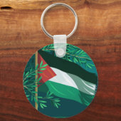 Palästinensische Flagge und Olivenbaum Schlüsselanhänger (Rückseite)