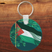 Palästinensische Flagge und Olivenbaum Schlüsselanhänger (Vorderseite)