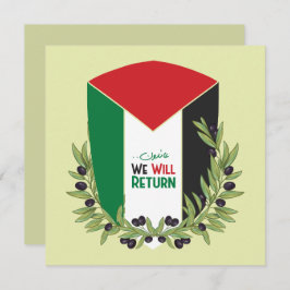 Palästinensische Flagge und Olivenzweige Einladung