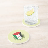 Palästinensische Flagge und Olivenzweige Getränkeuntersetzer (Seite)