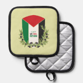 Palästinensische Flagge und Olivenzweige Topflappen (Vorderseite/Rückseite)