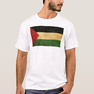 Palästinensische Flagge Vintag Männerweiß T-Shirt