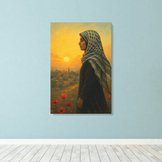 Palästinensische Frau im Gaza-Streifen - Hoffnung Leinwanddruck (Insitu (Holzboden))