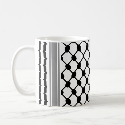 Palästinensische Hatta Keffiyeh Kufiya Folk (2 Mus Kaffeetasse (Links)