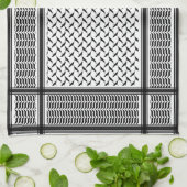 Palästinensische Joranische Kuffiya Schwarz-Weiß-S Geschirrtuch (Gefaltet)