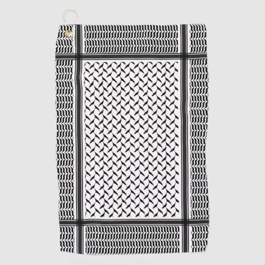 Palästinensische Joranische Kuffiya Schwarz-Weiß-S Golfhandtuch (Vorderseite)