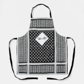 Palästinensische Joranische Kuffiya Schwarz-Weiß-S Schürze (Vorderseite)