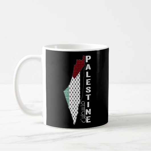 Palästinensische Karte Keffiyeh Thobe Patterns Pal Kaffeetasse (Links)
