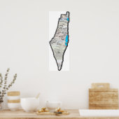 Palästinensische Karte mit arabischen Schriften Poster (Küche)