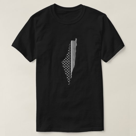 Palästinensische Karte mit traditionellem Muster T-Shirt (Design vorne)