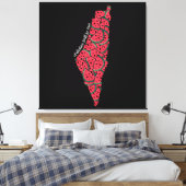 Palästinensische Karte mit Watermelonen | freie Pa Leinwanddruck (Insitu (Schlafzimmer))