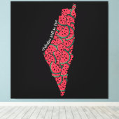 Palästinensische Karte mit Watermelonen | freie Pa Leinwanddruck (Insitu (Holzboden))