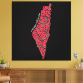 Palästinensische Karte mit Watermelonen | freie Pa Leinwanddruck (Insitu (Wohnzimmer))
