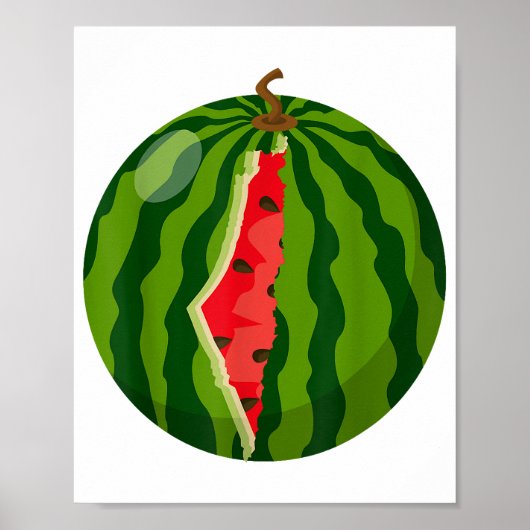 Palästinensische Karte Watermelon Arabische Kallig Poster (Vorne)