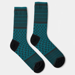 palästinensische Kuffiya schwarz und blau Socken