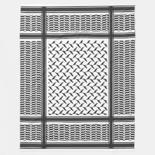 Palästinensische Kuffiya schwarz-weiß Fleecedecke