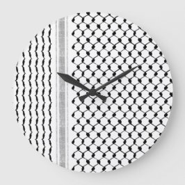 Palästinensische Kufiya Benutzerdefiniertes Lizenz Große Wanduhr