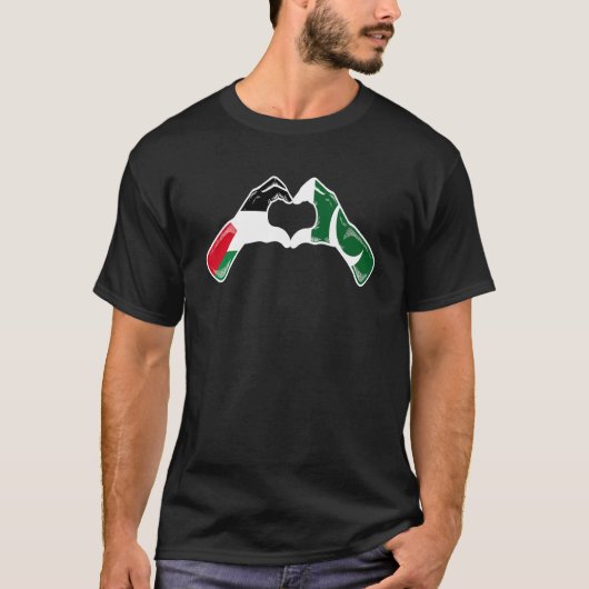 Palästinensische pakistanische Flagge T-Shirt (Vorderseite)