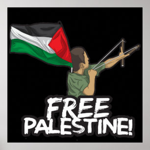 Palästinensische Residenzstadt unter der Flagge ei Poster