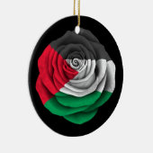 Palästinensische Rosen-Flagge auf Schwarzem Keramikornament (Rechts)
