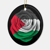 Palästinensische Rosen-Flagge auf Schwarzem Keramikornament (Links)