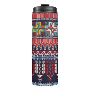 Palästinensische Stickerei Motif Muster. Thermosbecher