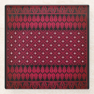 Palästinensische Stickerei Tatreez gedrucktes Desi Glasuntersetzer