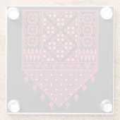 Palästinensische Stickerei Tatreez gedrucktes Desi Glasuntersetzer (Rückseite)