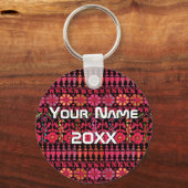 Palästinensische Stickerei Tatreez gedrucktes Desi Schlüsselanhänger (Vorderseite)