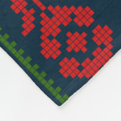 Palästinensische Stickerei Tatreez rot grün 5 Must Fleecedecke (Ecke)