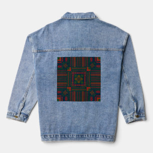Palästinensische Stickerei Tatreez rot grün 5 Must Jeansjacke