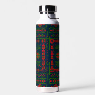 Palästinensische Stickerei Tatreez rot grün 5 Must Trinkflasche