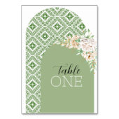 Palästinensische Tatreez-Bögen in grün Tischnummer (Vorderseite)