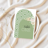 Palästinensische Tatreez-Bögen in grün Tischnummer