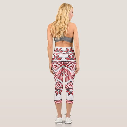 Palästinensische Tatreez Design Pint Capri Legging (Rückseite)