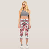 Palästinensische Tatreez Design Pint Capri Legging (Vorderseite)