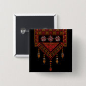 Palästinensische Tatreez Embroidery | Palestine Ar Button (Vorne & Hinten)