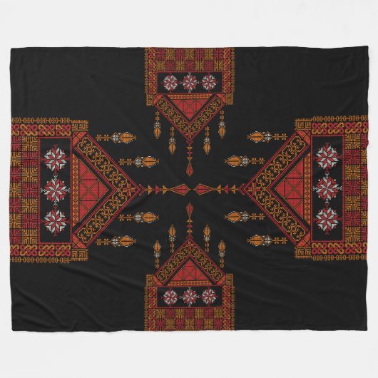 Palästinensische Tatreez Embroidery | Palestine Ar Fleecedecke (Vorderseite (Horizontal))