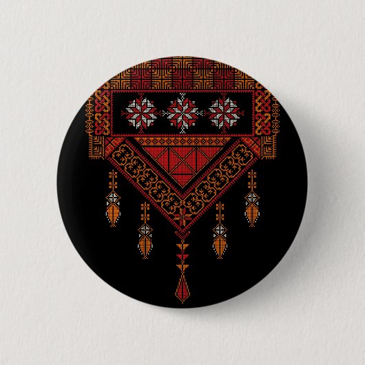 Palästinensische Tatreez Embroidery |Palestinkunst Button (Vorderseite)