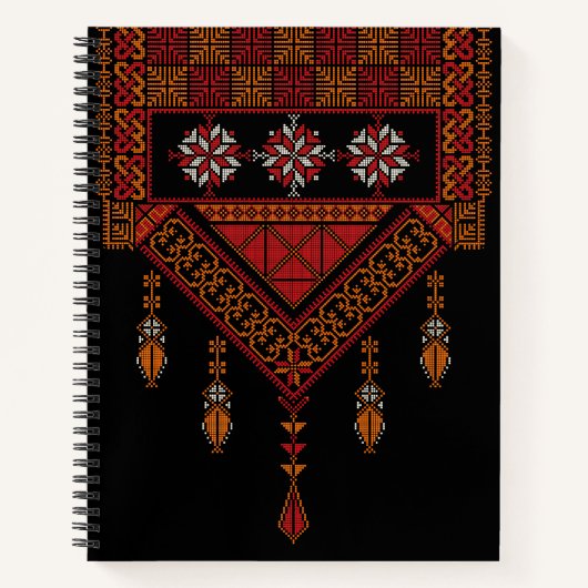 Palästinensische Tatreez Embroidery |Palestinkunst Notizblock (Vorderseite)
