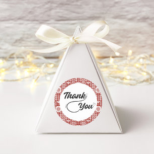 Palästinensische Tatreez in Rot Vielen Dank, dass Runder Aufkleber