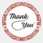 Palästinensische Tatreez in Rot Vielen Dank, dass  Runder Aufkleber (Vorderseite)