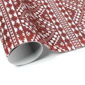 Palästinensische Tatreez Print in rotem Umschlagpa Geschenkpapier (Rolleneckpunkt)