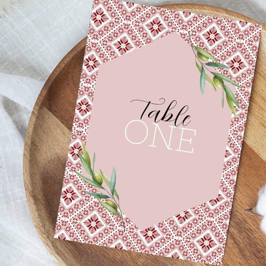 Palästinensische Tatreez Red Tischnummer