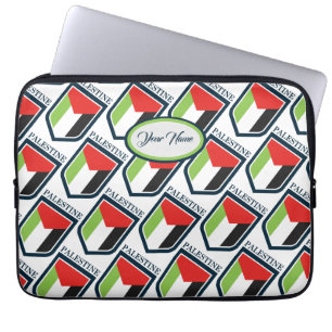 Palästinensische und palästinensische Flagge Maßge Laptopschutzhülle