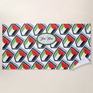 Palästinensische und palästinensische Flagge Maßge Strandtuch