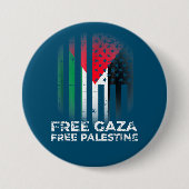 Palästinensische Vintage Fahne im freien Gaza-Stre Button (Vorderseite)