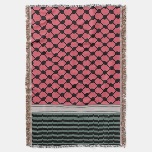 Palästinensische Wassermelone Hatta Keffiyeh Kufiy Decke (Vorderseite Vertikal)