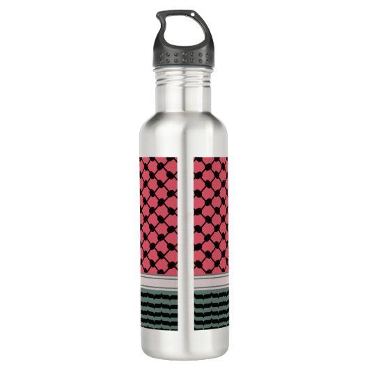 Palästinensische Wassermelone Hatta Keffiyeh Kufiy Edelstahlflasche (Rückseite)